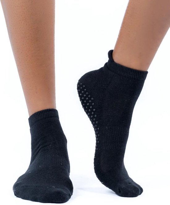 Topsocks yoga sokken met badstof zool en ati-slip nopjes kleur: zwart maat: 41-46 van Merkloos