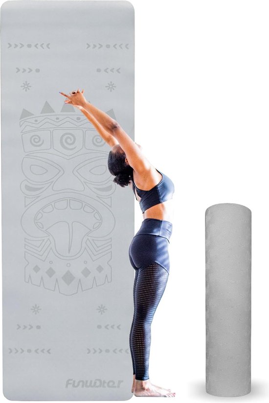 TPE Yoga Mat Extreme Slip Resistance Fitness & Exercise Mat 6mm Non-slip Environmentally Friendly with Travel Strap (blauw) van Merkloos