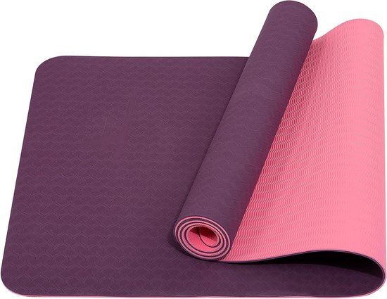 TPE Yoga/Gym Mat 183x 61 x 06cm - omkeerbaar - antislip - gewatteerd - milieuvriendelijk - hygiënisch - yoga sportschool - sport gymnastiek - fitness pilates - bodybuilding