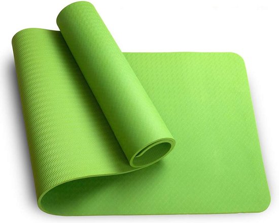 TPE yogamat - antislip, milieuvriendelijk - 1 stuk - grasgroen - 183x61x0,8 cm