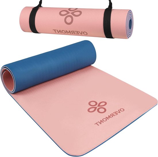 TPE yogamat met draagriem - 183 x 61 x 08 cm - extra dikke oefenmat - milieuvriendelijke antislip trainingsmat - anti-scheur pilatesmat - gymnastiekmatten voor thuis Yogamat