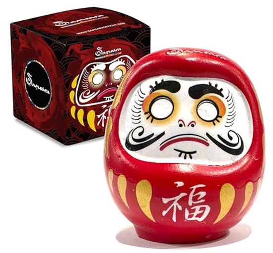 Traditioneel Japans Daruma Geluksbrenger Amulet - Porselein Talisman voor Uithoudingsvermogen en Succes van Merkloos