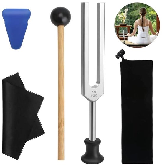 TRANKIELO® - 528Hz Therapeutische Stemvork Set met Siliconen Hamer – Muziekinstrument voor Yoga, Meditatie, Spa, Massage en Ontspanning van TRANKIELO®