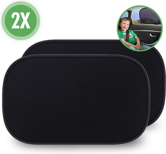 Travelhawk Zonnescherm Auto Baby - 2 Stuks - Zonwering Auto - UV Protectie voor Baby en Kind - Zonwering Zijruiten - Zelfklevend - Zwart van Travelhawk