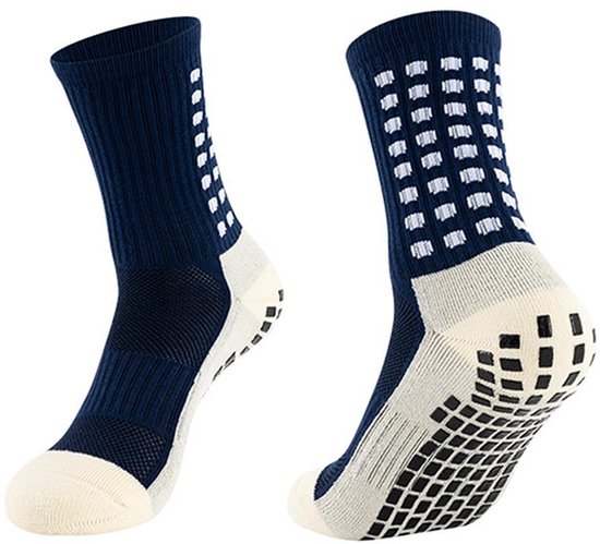 TRIXES Non-slip Sportsokken - Navy Blauw & Wit voor Yoga, Pilates en Actieve Sporten