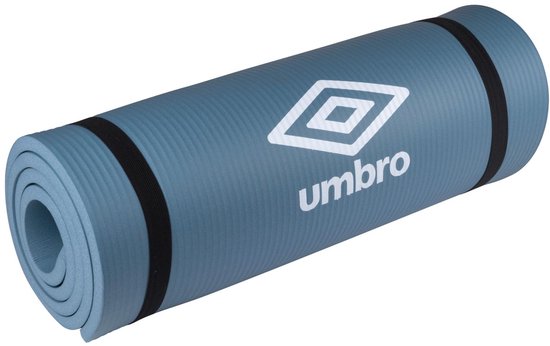 Umbro Yoga- en Fitnessmat - Pilates Mat - Sportmat - Extra Soft 1,5 cm - Non Slip Oppervlak - Fitnessmat 190 x 58 cm - Inclusief Draagband - Blauw van Merkloos