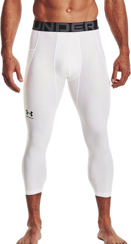 Under Armour HeatGear 3/4 Legging Heren - thermobroek - wit - Mannen van Under Armour