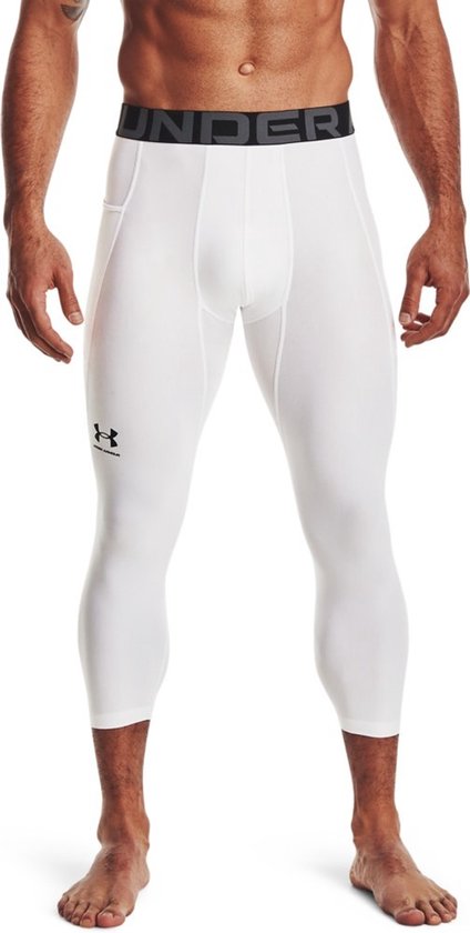 Under Armour HeatGear 3/4 Legging Heren - thermobroek - wit - Mannen van Under Armour