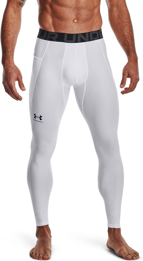 Under Armour HeatGear Legging Heren - thermobroek - wit - Mannen