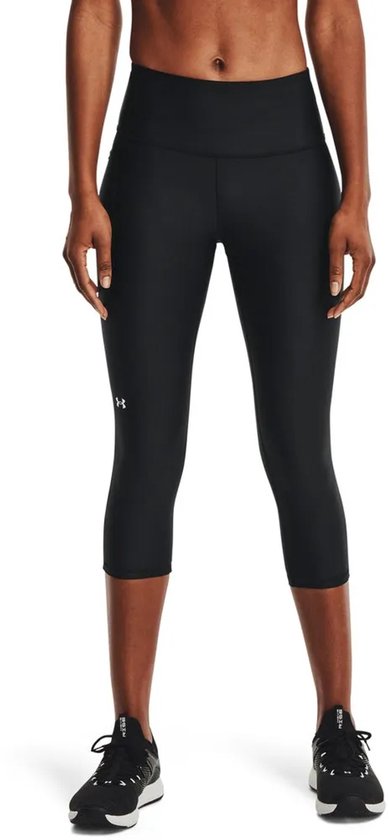 Under Armour Tech Hi Capri-BLK Dames Sportbroek - Zwart - Wit van Under Armour
