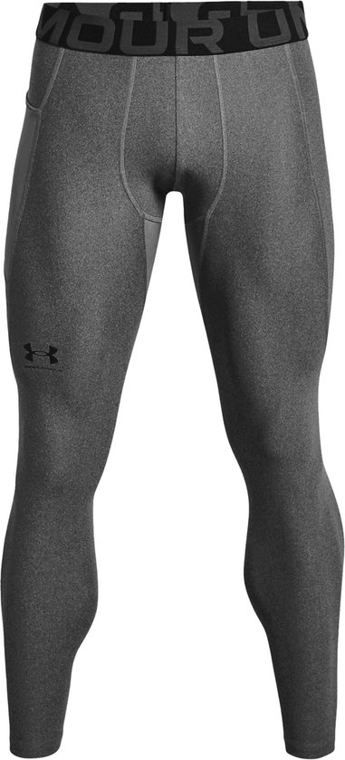 Under Armour UA HG Armour Leggings-GRY Heren Sportbroek - Carbon Heather - Zwart van Under Armour