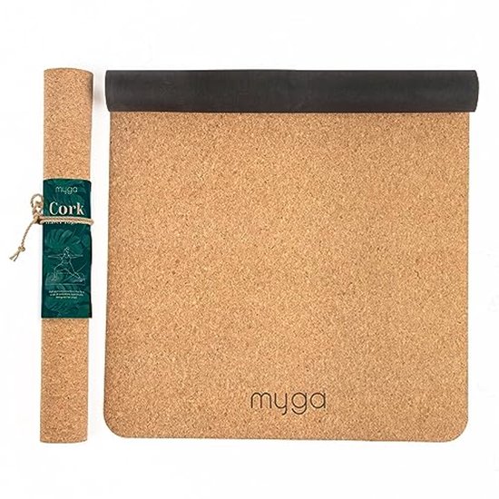 Unisex Kurk Rubber Yoga Mat - Beige, 183cm x 63cm x 2mm van Merkloos