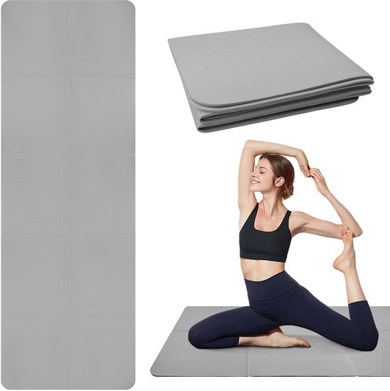 Unyqoos® Draagbare en opvouwbare yogamat met antislip TPE voor veelzijdige trainingen