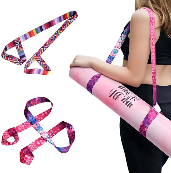 Unyqoos® Verstelbare en kleurrijke draagriemen voor yogamatten en fitnessoefeningen