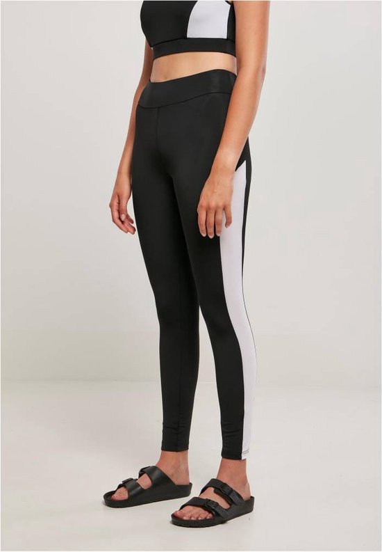 Urban Classics - Color Block Sportlegging - S - Zwart/Wit van Urban Classics
