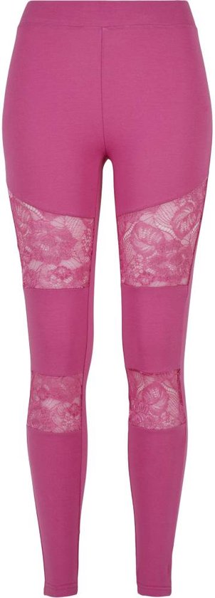 Urban Classics - Laces Inset Sportlegging - M - Paars van Urban Classics