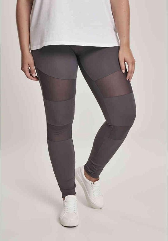 Urban Classics - Tech Mesh Sportlegging - M - Grijs van Urban Classics