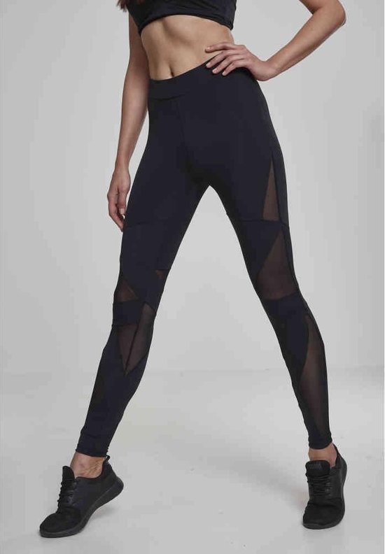 Urban Classics - Triangle Tech Mesh Sportlegging - 3XL - Zwart van Urban Classics