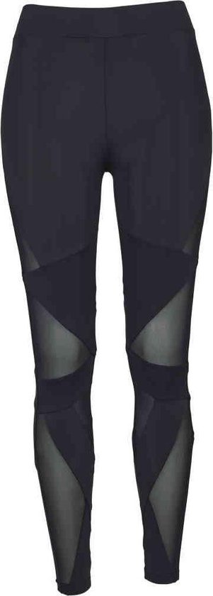 Urban Classics - Triangle Tech Mesh Sportlegging - XS - Zwart van Urban Classics