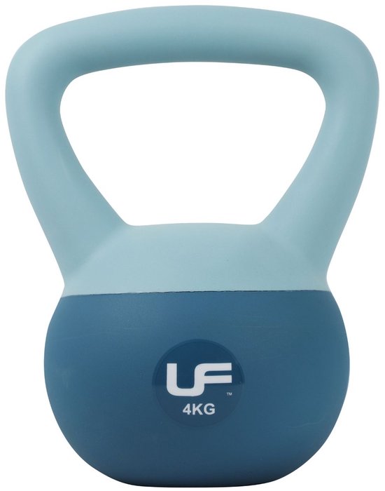 Urban Fitness kettlebell soft touch blauw 4kg voor krachttraining. van Merkloos
