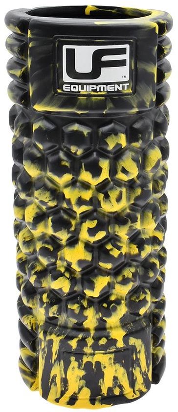 Urban Fitness massage roller zwart geel 33x14cm voor spierherstel. van Merkloos