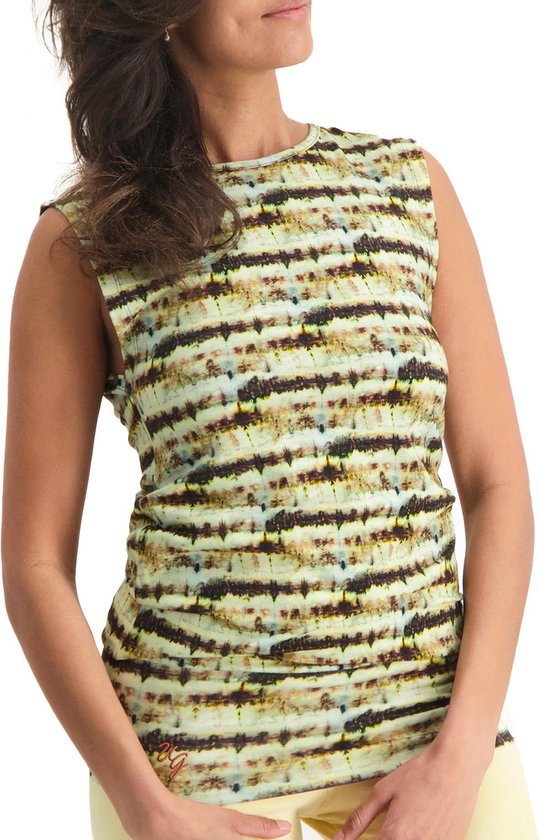 Urban Goddess Bhav Yoga Top  Sporttop - Maat S  - Vrouwen - Geel/Bruin van Urban Goddess