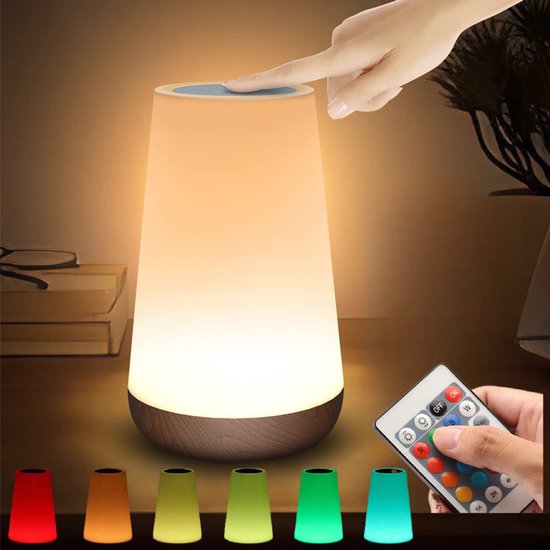 USB Rechargeable Night Light - Remote Control Night Light - nachtlampje - nachtlampje kinderen - 13 Color Night Light - Dimmable Night Light - Touch Night Light - Acrylic - White van Aigostar