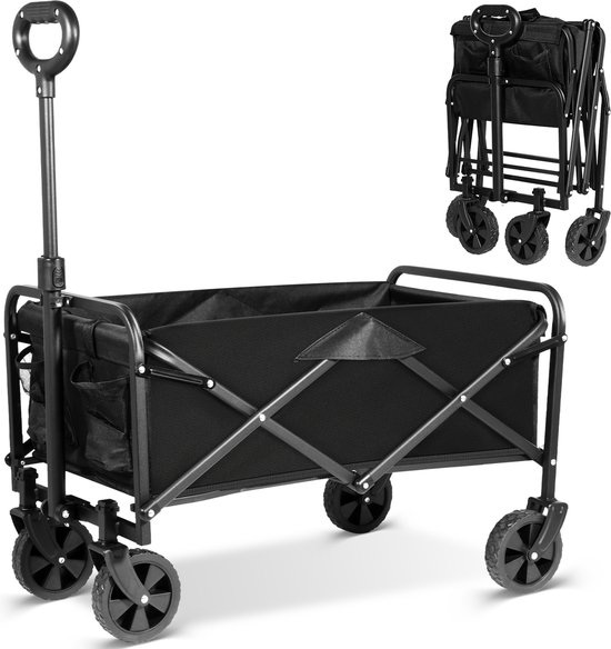 Uten Bolderkar - Opvouwbaar - Draaibare wielen - 90KG Draagkracht - Zwart van Uten