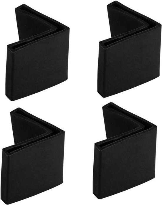 Veelzijdige L-vormige PVC Hoekijzer Voet Pad Set van 4 Stuks - Geel/Zwart - 40x40mm - Bescherming Vloer - Duurzaam - Eenvoudige Installatie