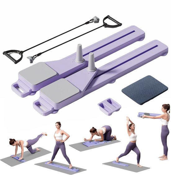 Verbeterde Pilates Reformer 8-in-1 fitnessboard en Pilates-apparatuurset van Merkloos