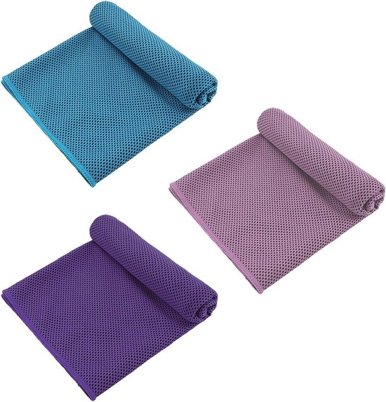 Verkoelende Handdoeken Set van 3, Sneldrogend en Vochtabsorberend, Ideaal voor Sport, Yoga en Reizen