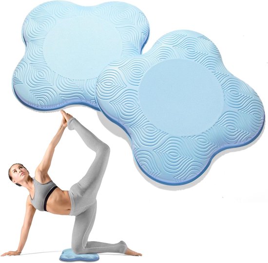 Verpakking van 2 stuks - Yoga - yoga knie kussen - Yoga kniebeschermers - Kniesteunen - Elleboogsteunen - TPE-schuimmateriaal - Pilates knielmat - lichtblauw van NBR.