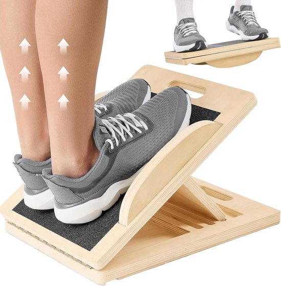 Verstelbaar Balance Board en Houten Hellend Bord voor Fysiotherapie, Squats, Yoga en Spierrekoefeningen, 1.8 cm Dikte voor Optimaal Evenwicht en Stabiliteit