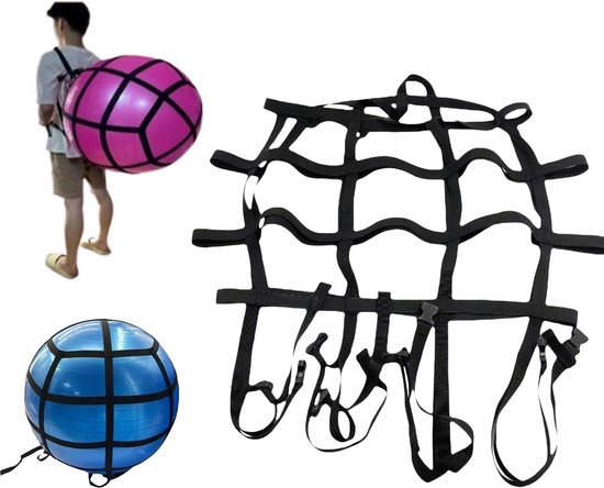 Verstelbare Yoga Riem - Draagband Bal - Training Stabiliteit - Individuele Pasvorm - 22 cm - Zwart