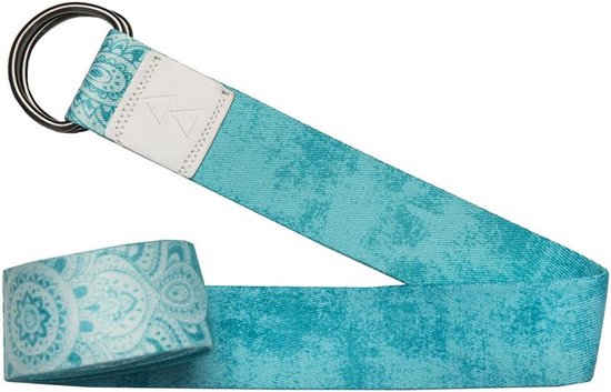 Verstelbare Yoga Strap | Extra Lang & Super Zacht | Veilig Â© Rekken & Vasthouden | 240 cm | Mandala Turquoise