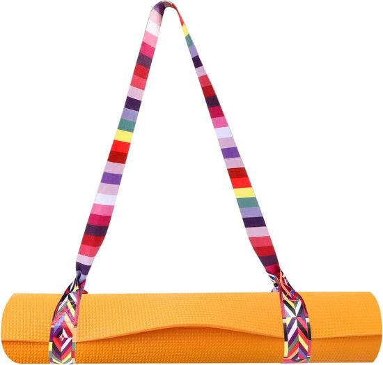 Verstelbare Yogamat met Draagriem voor Pilates, Stretching en Fitness - Multicolor 170 cm x 3,8 cm