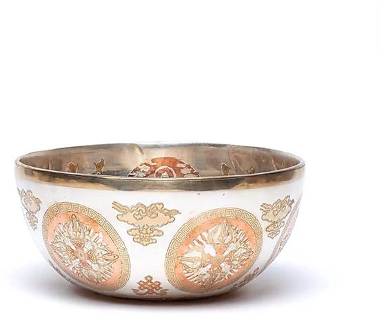 Verzilverde Klankschaal Boeddha Shakyamuni - ±20cm; ±1100-1200g - ±20cm; ±1100-1200g van Merkloos