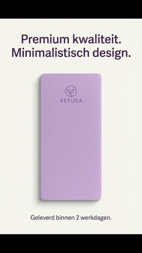 Veyura - Eco Yogamat - 186cm x 61 cm x 0,6 cm - Anti slip - Paars - TPE Yogamat - Pilates Mat - Fitness Mat - Trainingsmat van Merkloos