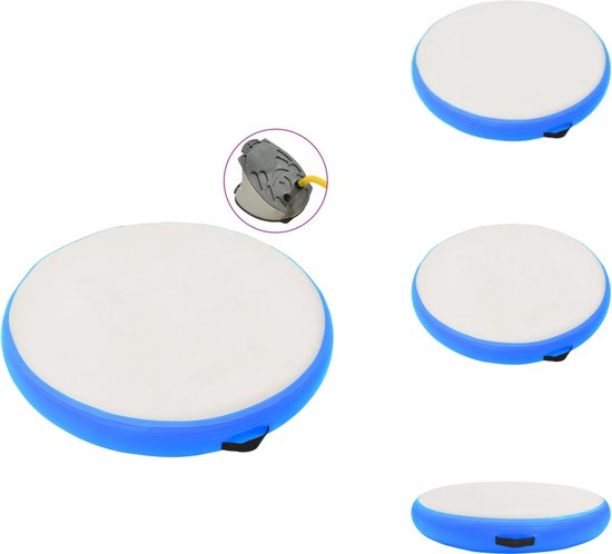 vidaXL Gymnastiekmat - Gymnastiekmatten - Sportmat - Sportmatten - Gymnastiekmat met pomp opblaasbaar 100x100x20 cm PVC blauw