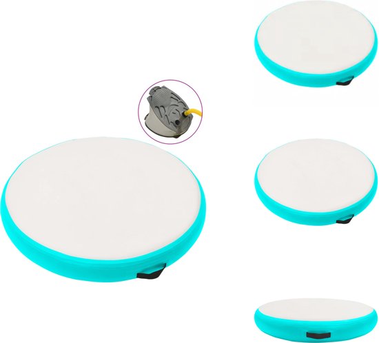 vidaXL Gymnastiekmat - Gymnastiekmatten - Sportmat - Sportmatten - Gymnastiekmat met pomp opblaasbaar 100x100x20 cm PVC groen