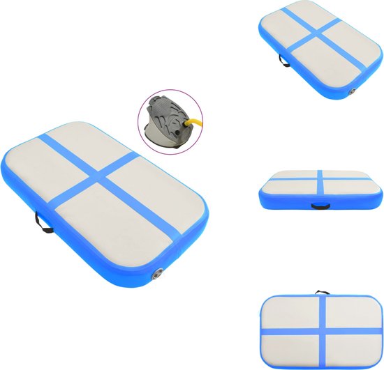 vidaXL Gymnastiekmat - Gymnastiekmatten - Sportmat - Sportmatten - Gymnastiekmat met pomp opblaasbaar 60x100x15 cm PVC blauw