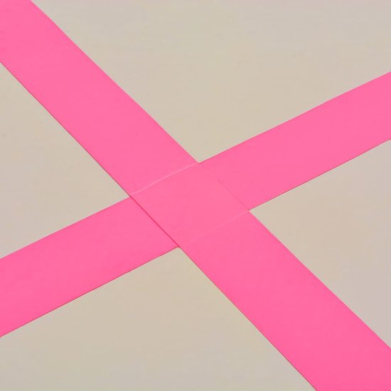 vidaXL - Gymnastiekmat - met - pomp - opblaasbaar - 300x100x10 - cm - PVC - roze van vidaXL
