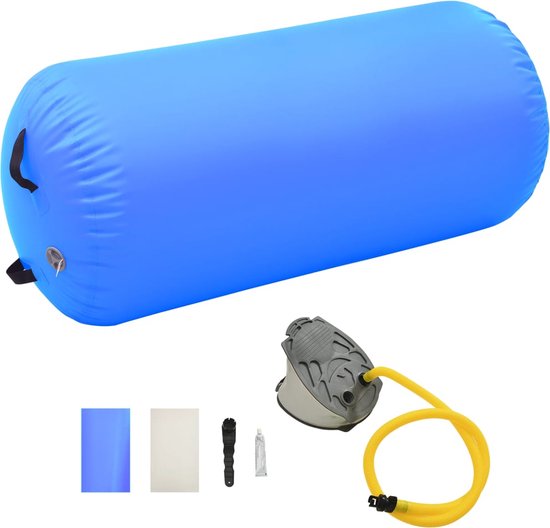 vidaXL - Gymnastiekrol - met - pomp - opblaasbaar - 120x90 - cm - PVC - blauw van VidaXL