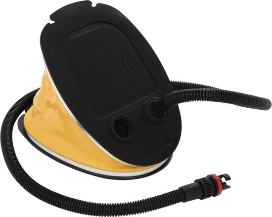 vidaXL - Voetpomp - 26x18 - cm - PP - en - PE - grijs - en - geel van Merkloos