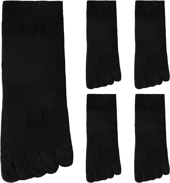 Vijf paar ademende katoenen sportsokken voor dames met vijf tenen, antislip en ideaal voor yoga en fitness