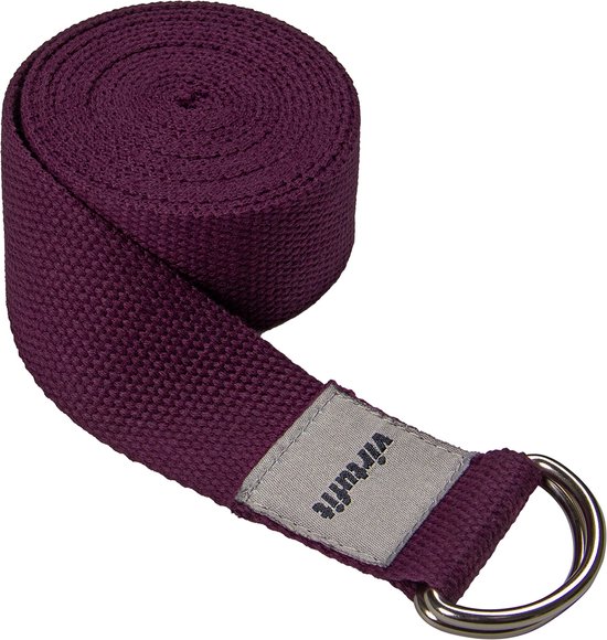 VirtuFit Premium Yoga Riem - Yoga strap - Katoen - 250 cm - Mulberry - Yogastrap van Merkloos