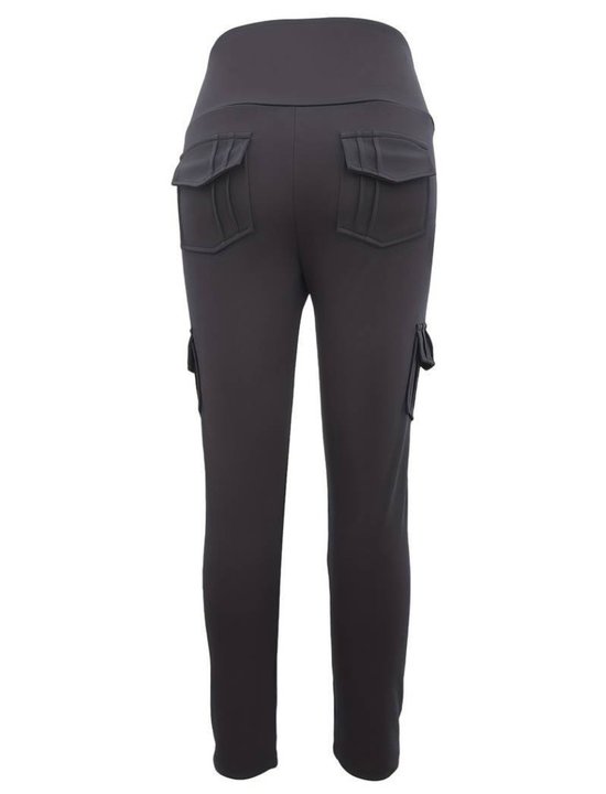 Vivva - Cargo Legging Dames Met Zakken - Hoge Taille - Sportlegging - 4-Way Stretch - Compressie - Squat Proof - Grijs - S/M - CARGOFIT van Merkloos