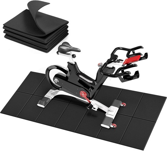 Vloerbescherming Mat - Fitness Onderlegger - Apparaten Beschermen - Geluidsisolerend Antislip - 173x61x0.6 cm - Zwart