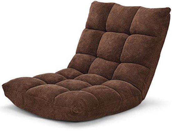 Vloerstoel met Rugleuning en Slaapfunctie – Comfortabele Vloerbank voor Meditatie in Bruin van Merkloos