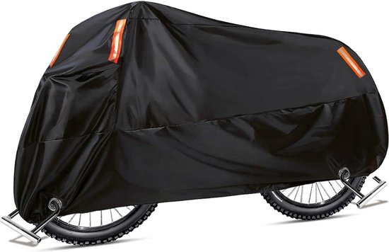 VORLOU - Fietshoes Zwart - Fiets hoes voor fiets - windbestendig waterdicht 210D - outdoor fietsgarage - 200 x 70 x 110 cm van VORLOU